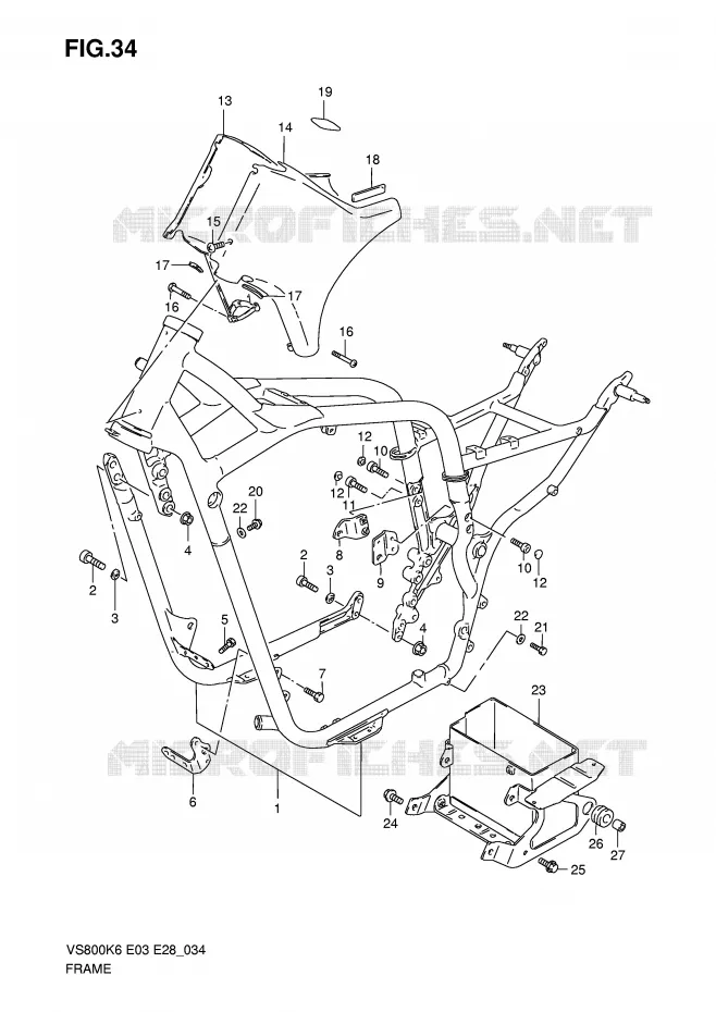 FRAME Suzuki MOTO 800 INTRUDER 2008  VS800K8(E3/E28)