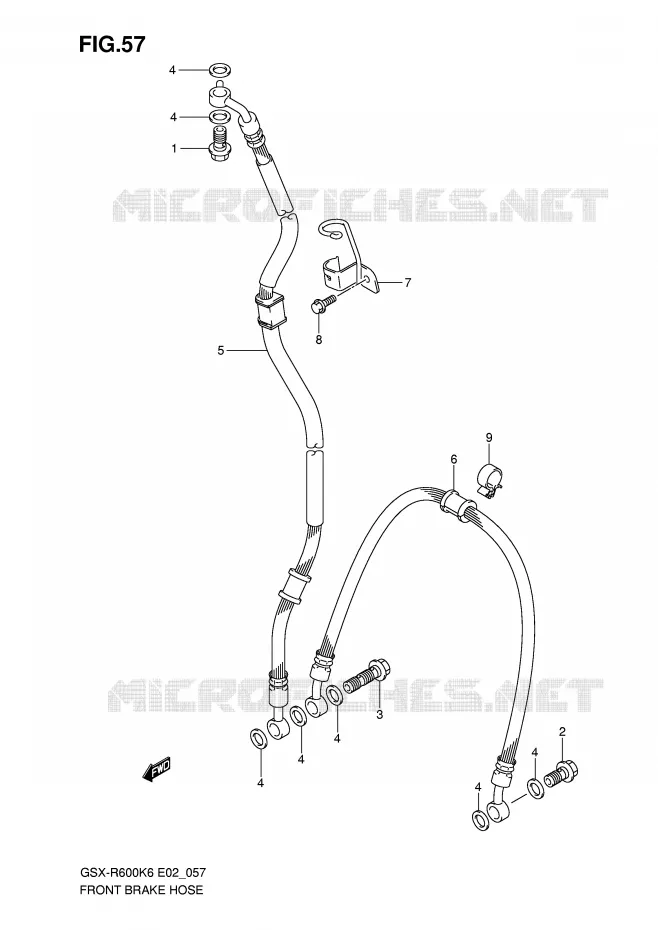 FRONT BRAKE HOSE Suzuki MOTO 600 GSX-R 2007  GSX-R600K7(E2)
