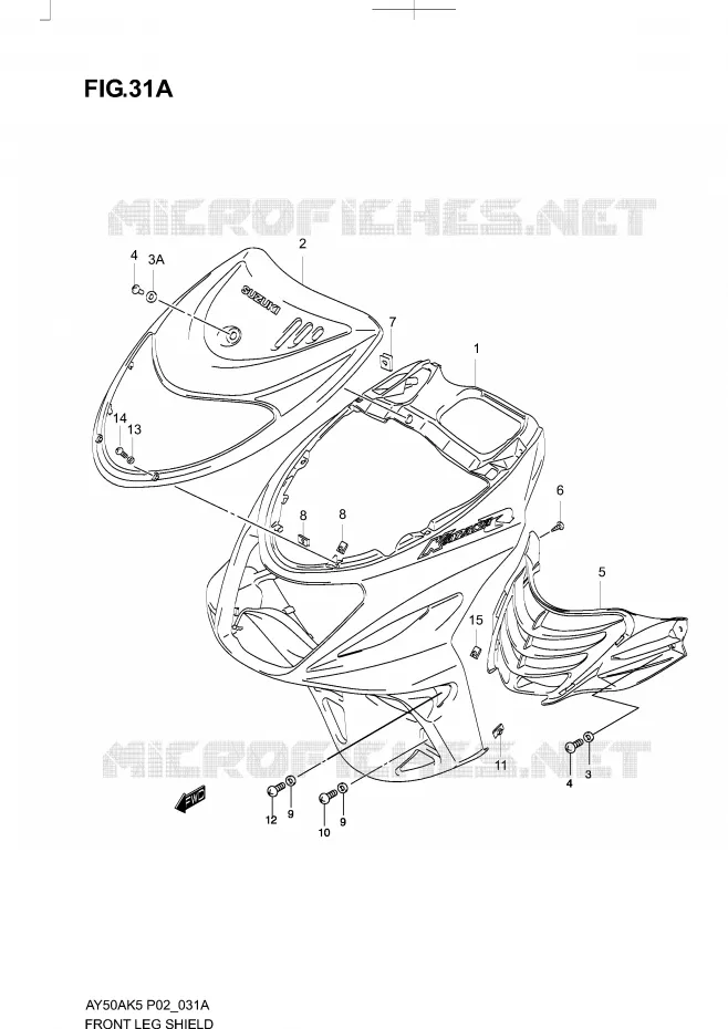 FRONT FAIRING (MODEL K6) Suzuki SCOOTER 50 KATANA 2006  AY50AK6