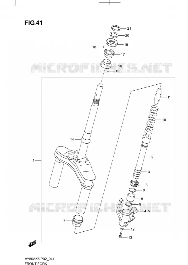 FRONT FORK Suzuki SCOOTER 50 KATANA 2006  AY50AK6