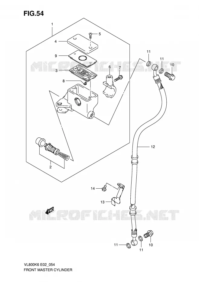 FRONT MASTER CYLINDER (MODEL K6) Suzuki MOTO 800 VOLUSIA 2009  VL800CUEK9(E2)