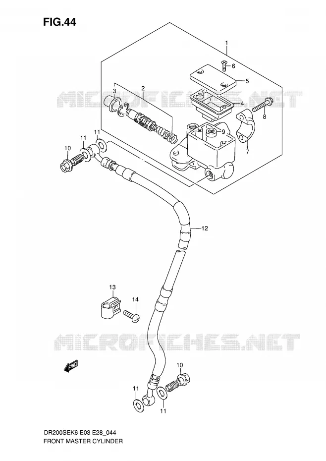 FRONT MASTER CYLINDER Suzuki MOTO 200 DR 2009  DR200SEK9(E3/E28)