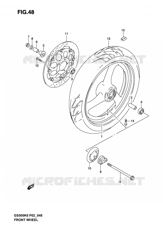 FRONT WHEEL Suzuki MOTO 500 GS-F 2006  GS500FK6(P19)