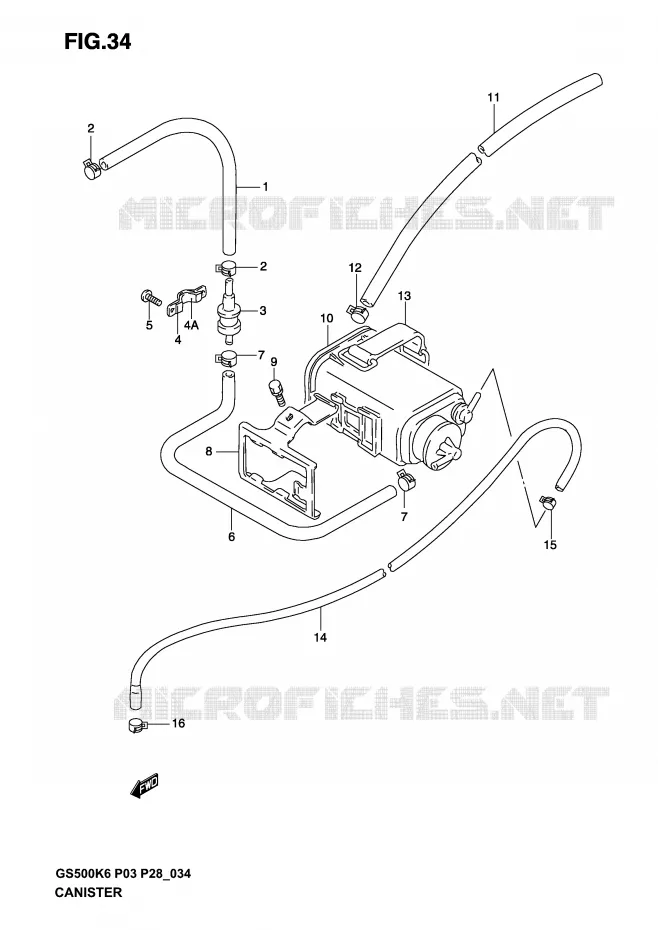 FUEL PUMP (P33) Suzuki MOTO 500 GS-F 2004  GS500FK4(P3)