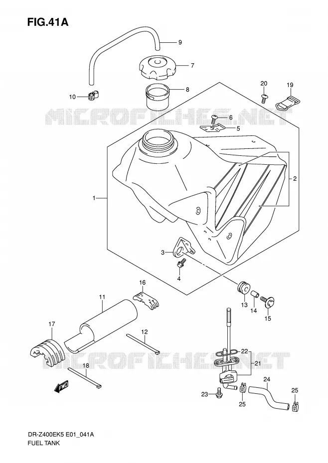 FUEL TANK (MODEL K6) Suzuki MOTO 400 DR-Z 2007  DR-Z400EK7(E1)