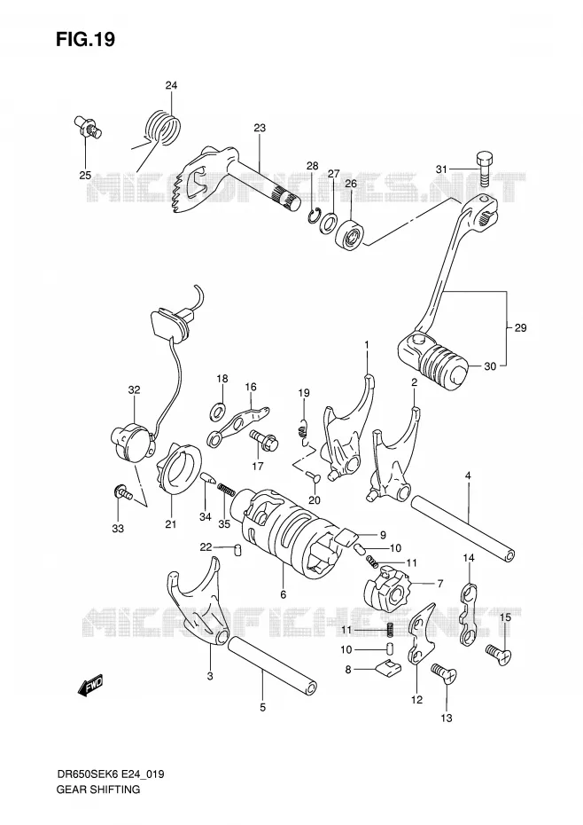 GEAR SHIFTING ASSY Suzuki MOTO 650 DR 2009  DR650SEK9(E24)
