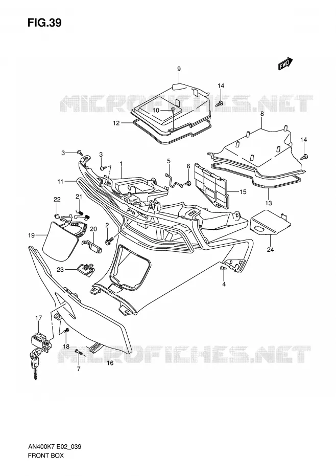 GLOVE BOX Suzuki SCOOTER 400 BURGMAN 2010  AN400AL0(E2)