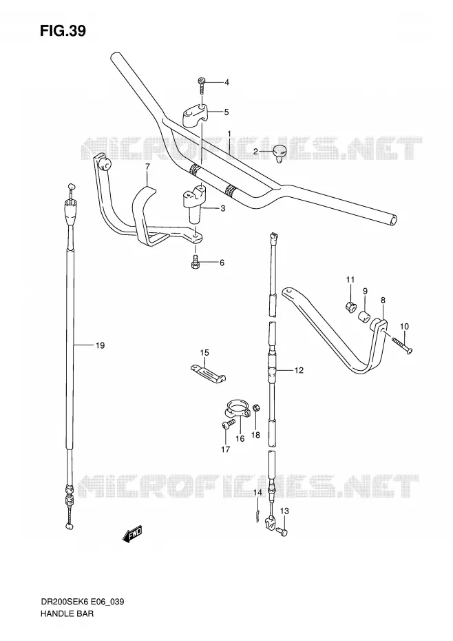 HANDLEBAR (E24) Suzuki MOTO 200 DR 2010  DR200SEL0(E6)
