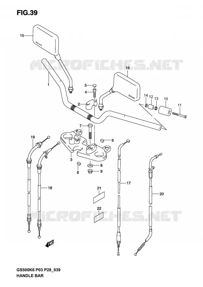 HANDLEBAR (MODEL K3) Suzuki MOTO 500 GS-E 2006  GS500K6(P3)