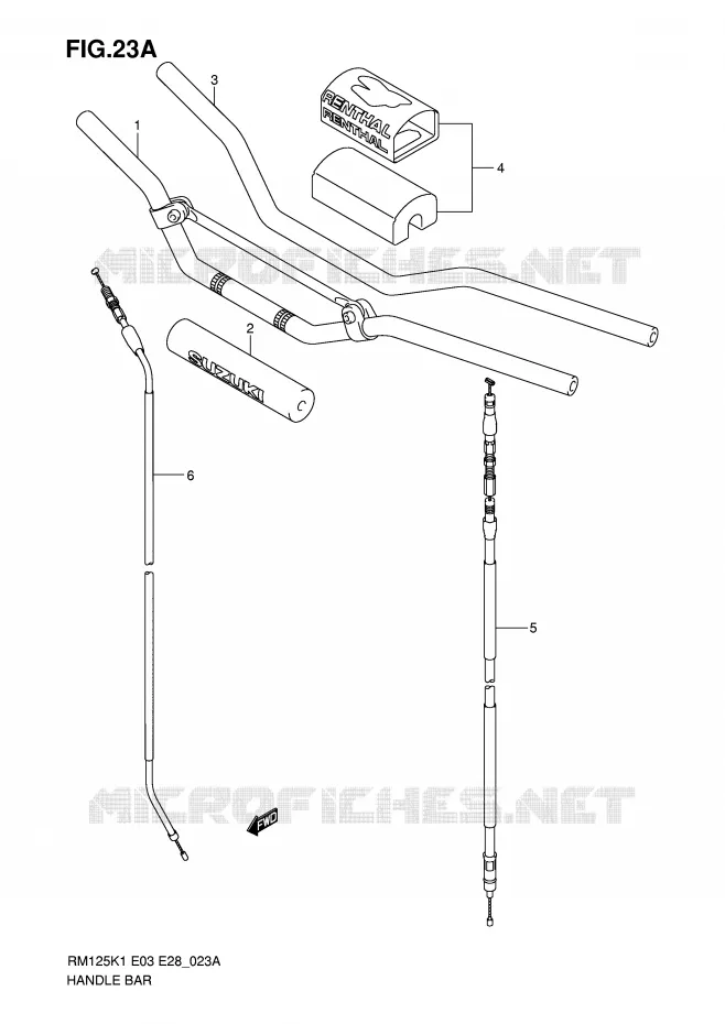 HANDLEBAR (MODEL K5/K6) Suzuki MOTO 125 RM 2003  RM125K3(E3/E28)