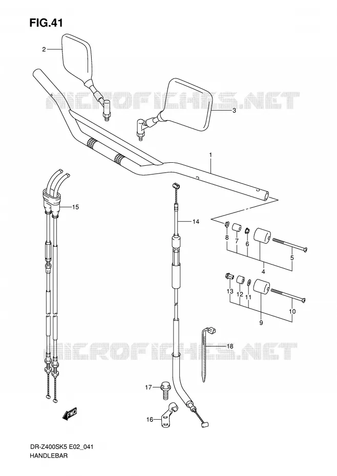 HANDLEBAR Suzuki MOTO 400 DR-Z 2007  DR-Z400SK7(E2)