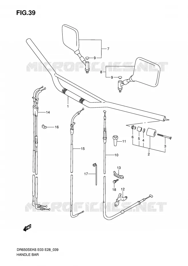 HANDLEBAR Suzuki MOTO 650 DR 2008  DR650SEK8(E3/E28)