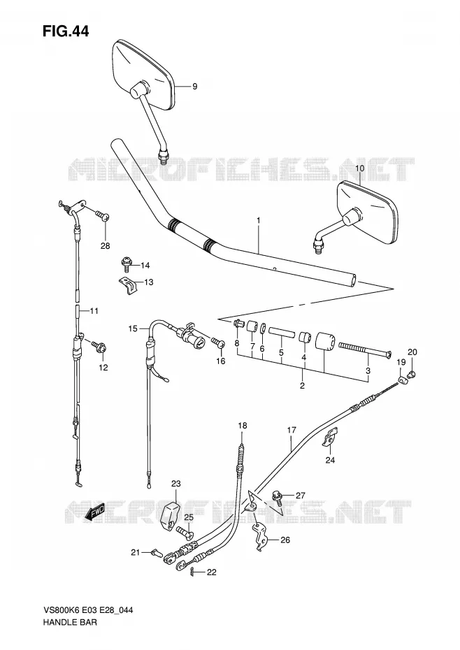 HANDLEBAR Suzuki MOTO 800 INTRUDER 2007  VS800K7(E3/E28)