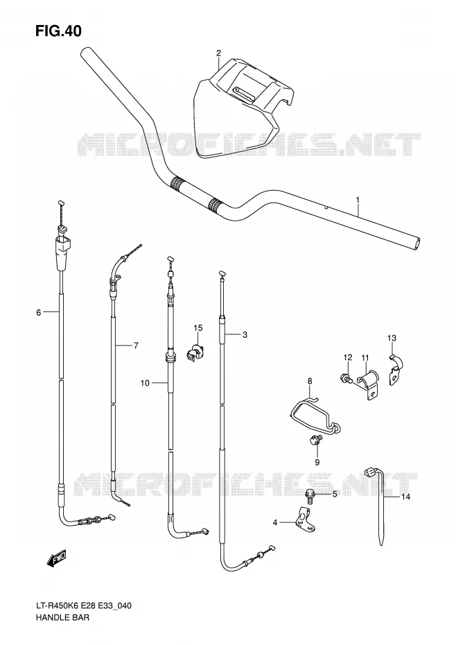 HANDLEBAR Suzuki QUAD 450 QUADRACER 2010  LT-R450L0(E28/E33)