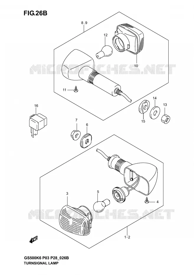 INDICATORS (GS500FK4/K5/K6) Suzuki MOTO 500 GS-E 2006  GS500K6(P3)