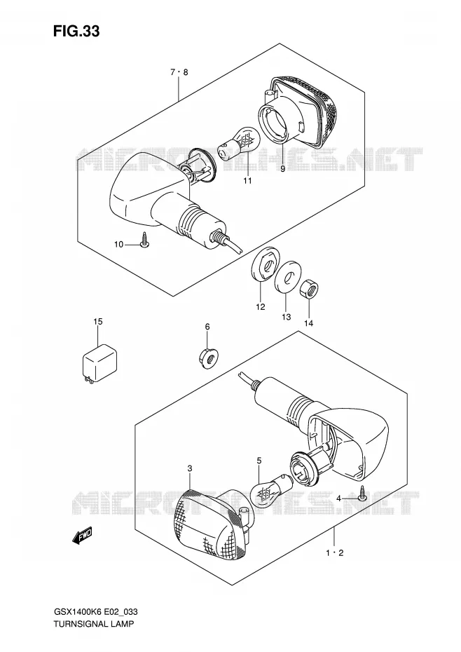 INDICATORS (GSX1400K6/K7/ZK7 E24) Suzuki MOTO 1400 GSX 2007  GSX1400K7(E2)