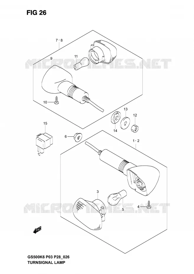 INDICATORS (MODEL K3) Suzuki MOTO 500 GS-F 2004  GS500FK4(P3)