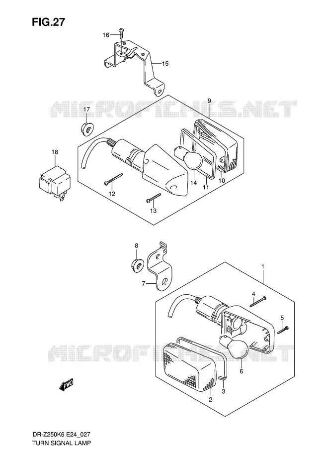INDICATORS Suzuki MOTO 250 DR-Z 2006  DR-Z250K6(E24)