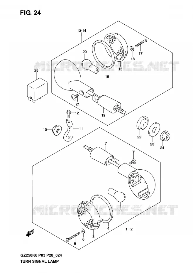 INDICATORS Suzuki MOTO 250 MARAUDER 2006  GZ250K6(P3)