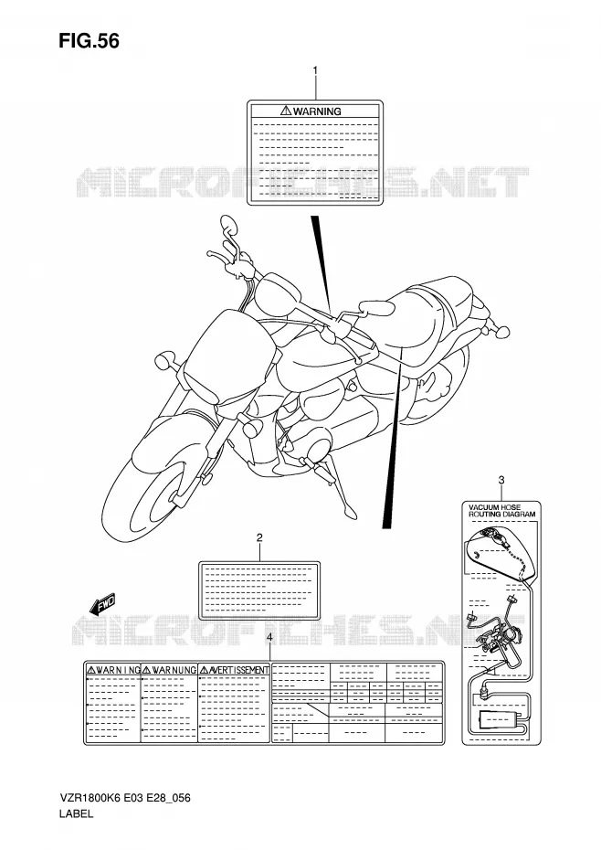 LABEL Suzuki MOTO 1800 INTRUDER 2007  VZR1800K7(E3/E28)