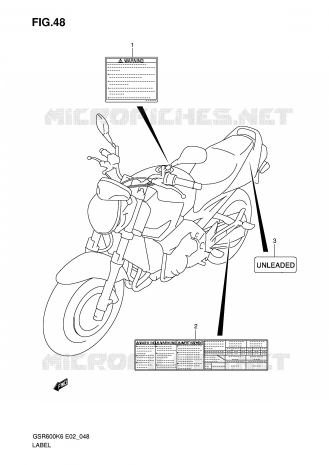 LABEL Suzuki MOTO 600 GSR 2009  GSR600UK9(E2)