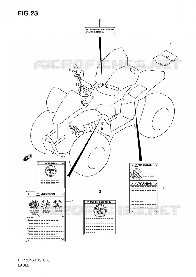 LABEL Suzuki QUAD 50 QUADSPORT 2015  LT-Z50L0(P19)