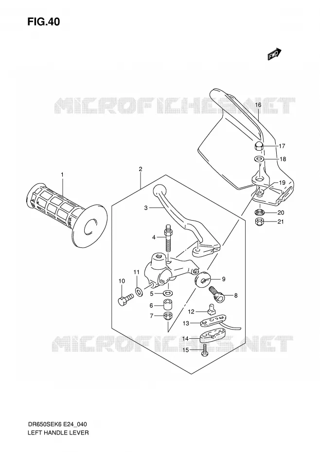 LEFT LEVER - HANDGRIP (MODEL K6/K7/K8/K9) Suzuki MOTO 650 DR 2009  DR650SEK9(E24)