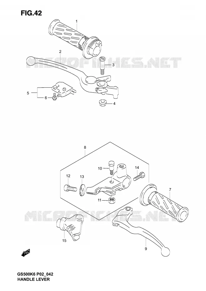 LEVERS - HANDGRIPS Suzuki MOTO 500 GS-F 2006  GS500FUK6(P19)