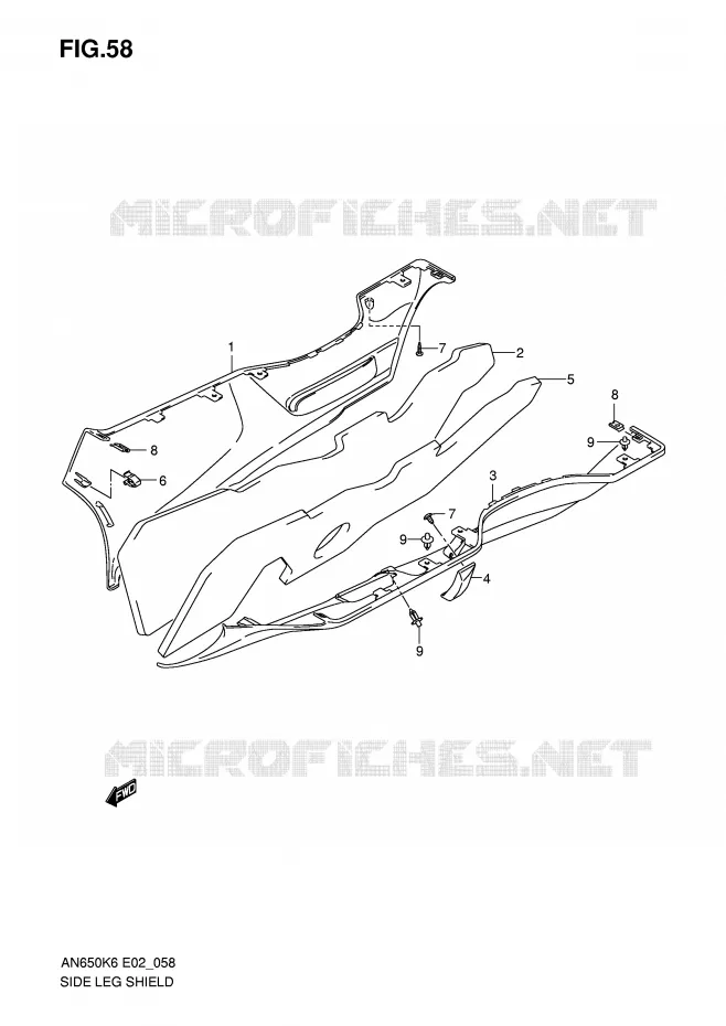 LOWER FAIRING (MODEL K6) Suzuki SCOOTER 650 BURGMAN 2007  AN650K7(E2)