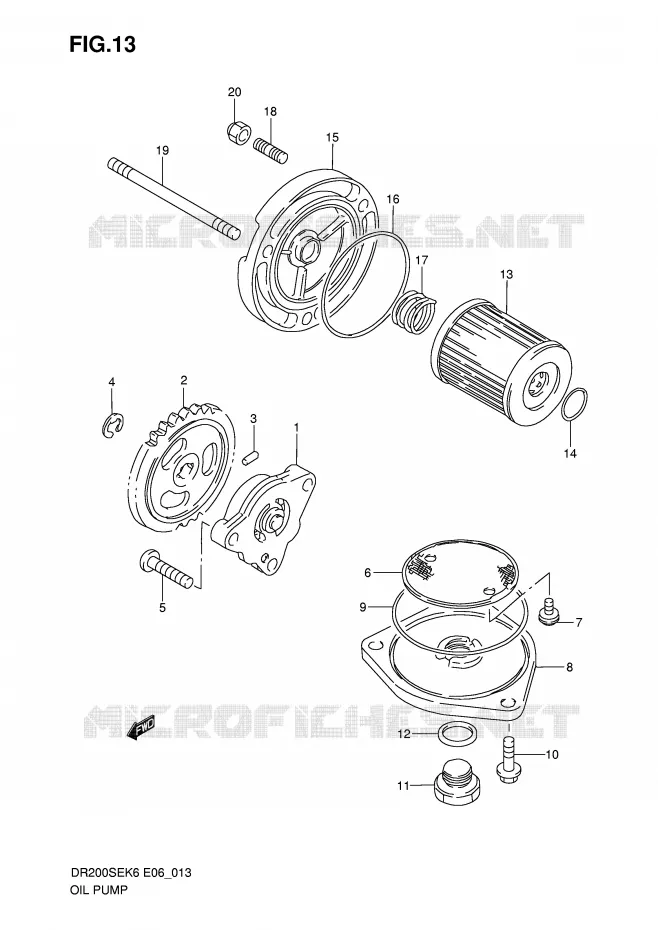 OIL PUMP Suzuki MOTO 200 DR 2008  DR200SEK8(E6)