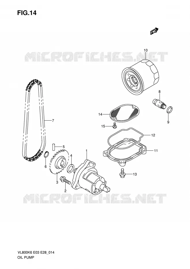 OIL PUMP Suzuki MOTO 800 VOLUSIA 2007  VL800TK7(E3/E28)