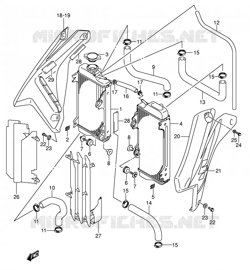 RADIATOR (MODEL K5) Suzuki MOTO 450 RM-Z 2007  RM-Z450ZK7(E3/E28)