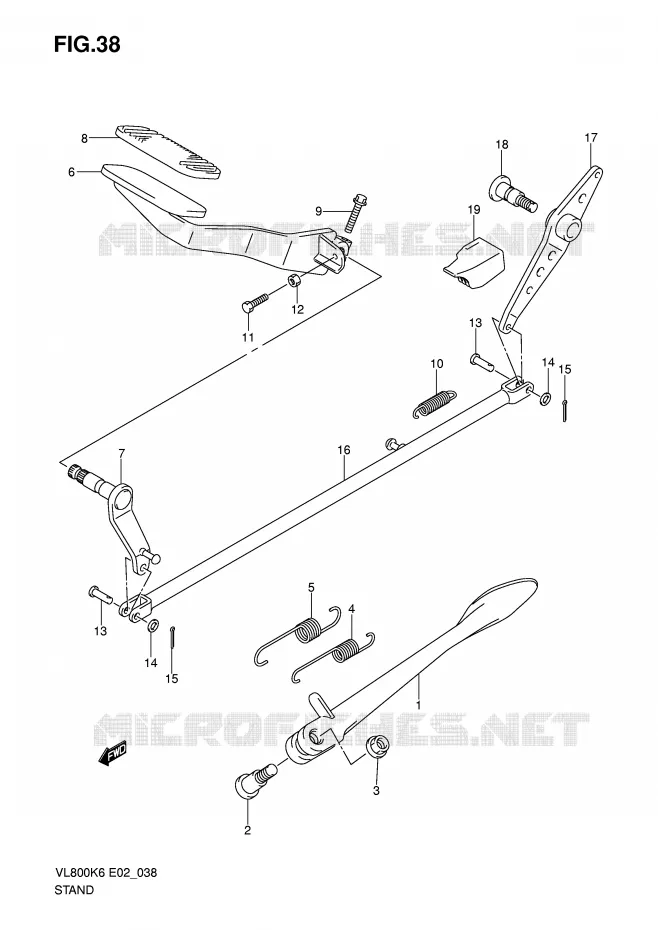 REAR BRAKE Suzuki MOTO 800 VOLUSIA 2010  VL800CUEL0(E2)