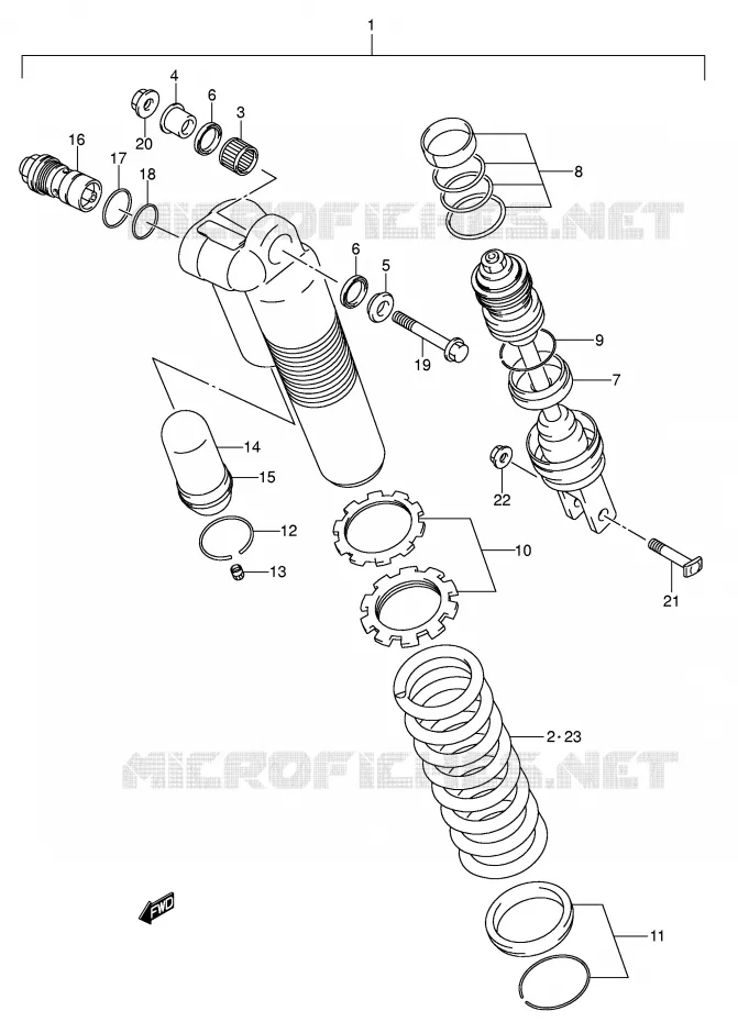 REAR SHOCK ABSORBER (MODEL K5) Suzuki MOTO 450 RM-Z 2007  RM-Z450ZK7(E3/E28)