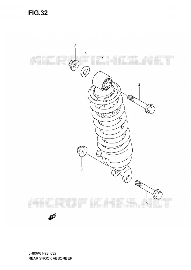 REAR SHOCK ABSORBER Suzuki MOTO 80 JR 2006  JR80K6(P28)