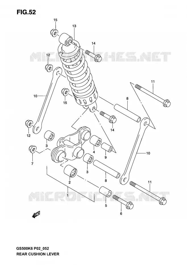 SHOCK ABSORBER LINKAGE (MODEL K3) Suzuki MOTO 500 GS-E 2006  GS500K6(P19)