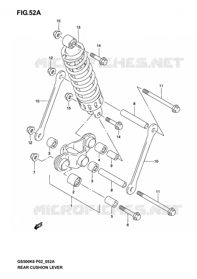 SHOCK ABSORBER LINKAGE (MODEL K4/K5/K6) Suzuki MOTO 500 GS-F 2005  GS500FUK5(P19)