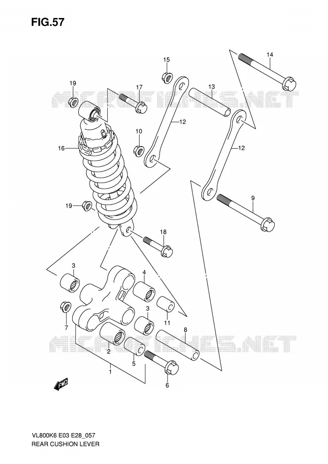 SHOCK ABSORBER LINKAGE Suzuki MOTO 800 VOLUSIA 2007  VL800CK7(E3/E28)