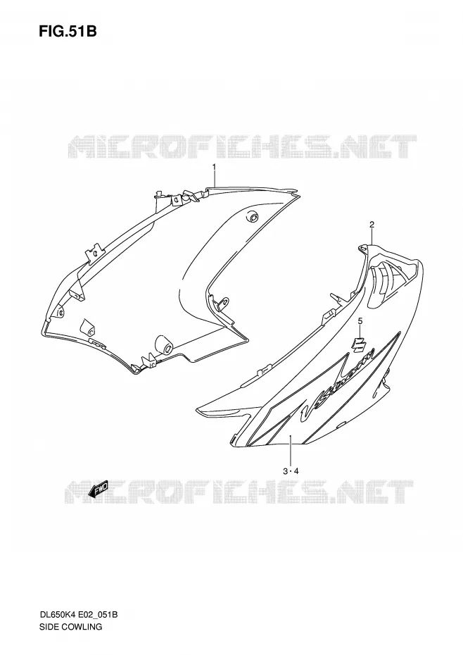 SIDE FAIRING (MODEL K6) Suzuki MOTO 650 V-STROM 2006  DL650K6(E2)