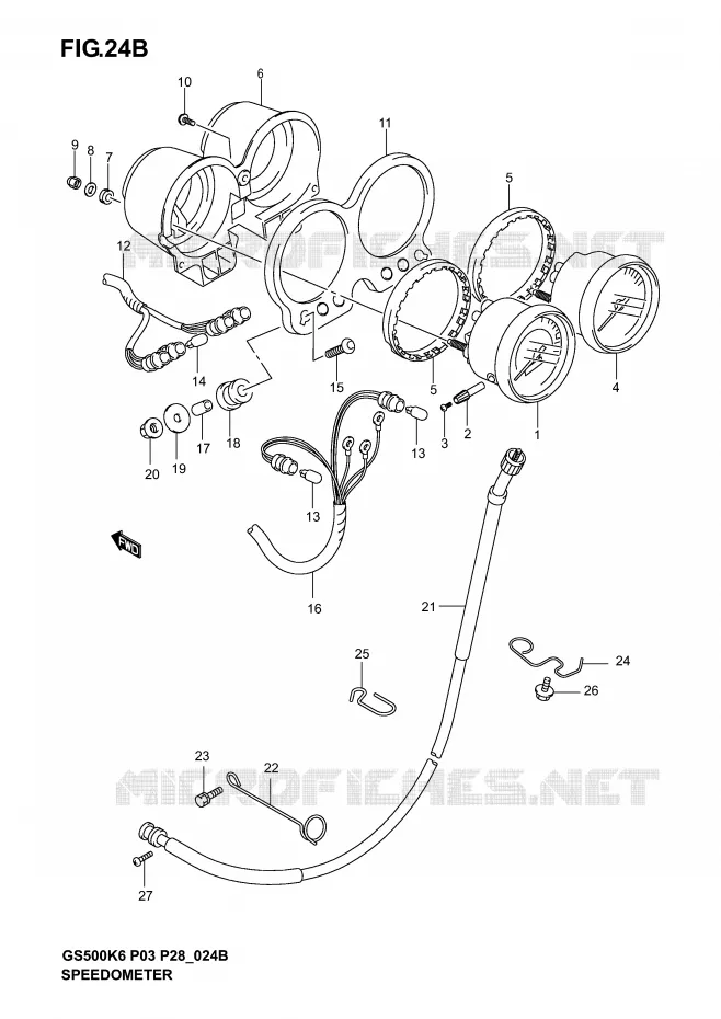 SPEEDOMETER (GS500FK4/K5/K6) Suzuki MOTO 500 GS-F 2006  GS500FK6(P3)