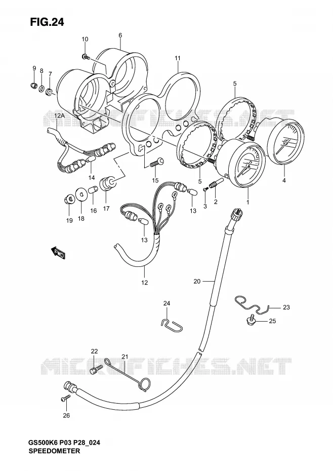 SPEEDOMETER (MODEL K3) Suzuki MOTO 500 GS-F 2005  GS500FK5(P3)