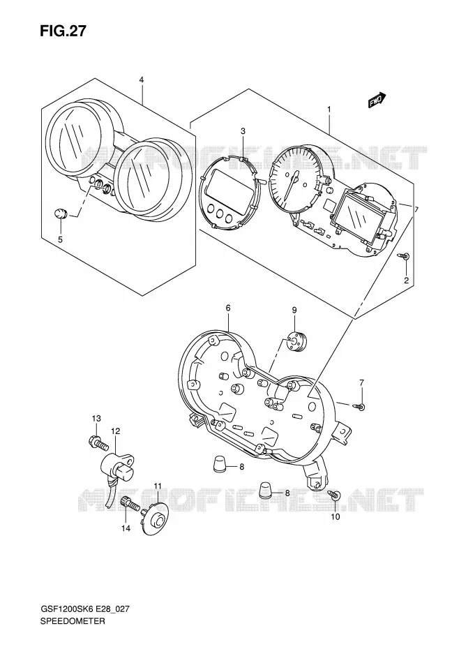SPEEDOMETER Suzuki MOTO 1200 BANDIT 2006  GSF1200SK6(E28)