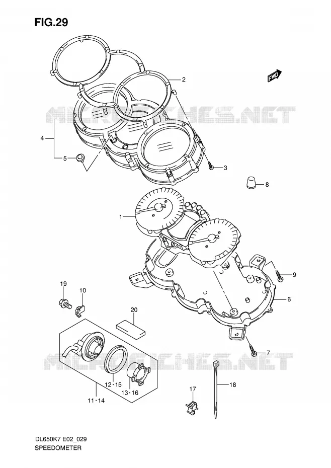 SPEEDOMETER Suzuki MOTO 650 V-STROM 2008  DL650U3K8(E2)