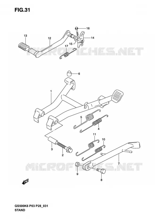 STAND (MODEL K3) Suzuki MOTO 500 GS-E 2005  GS500K5(P3)