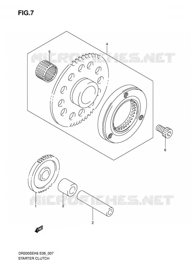 STARTER MOTOR CLUTCH Suzuki MOTO 200 DR 2009  DR200SEK9(E6)
