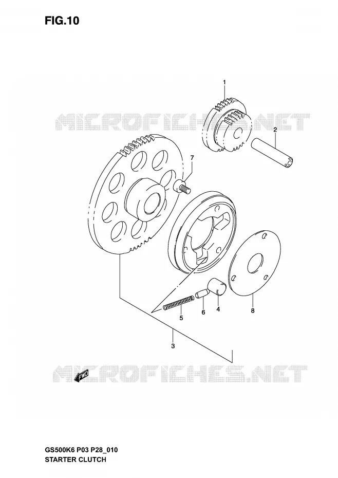 STARTER MOTOR CLUTCH Suzuki MOTO 500 GS-E 2005  GS500K5(P3)