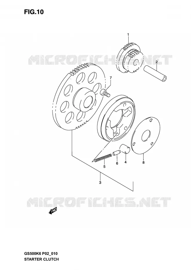 STARTER MOTOR CLUTCH Suzuki MOTO 500 GS-F 2005  GS500FK5(P19)
