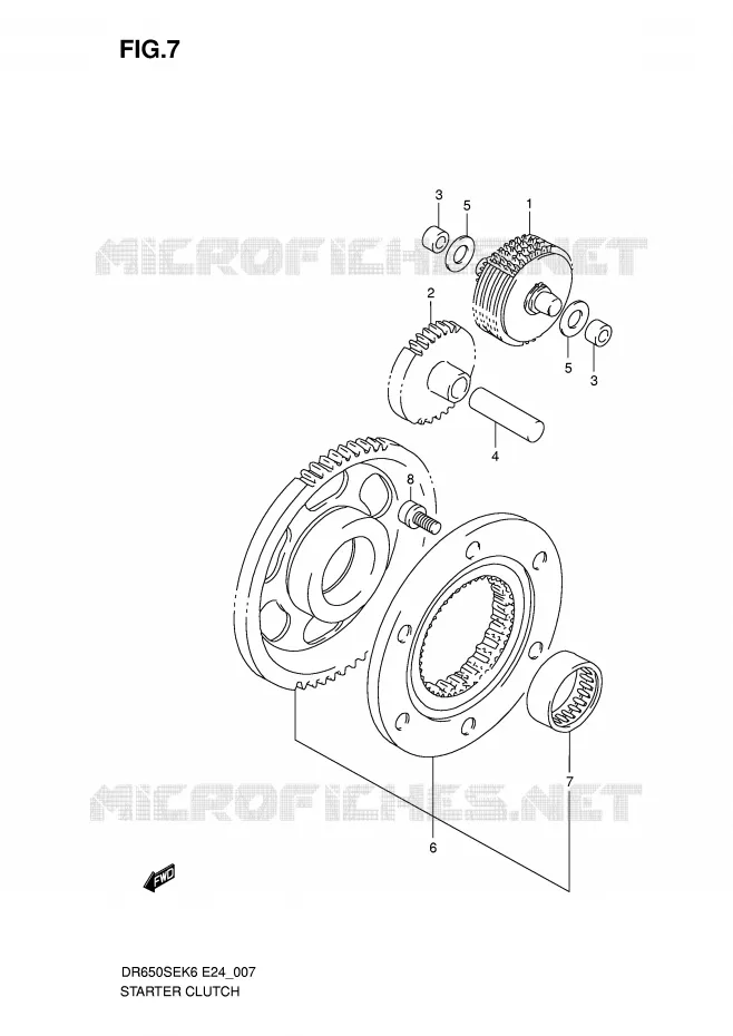 STARTER MOTOR CLUTCH Suzuki MOTO 650 DR 2010  DR650SEL0(E24)