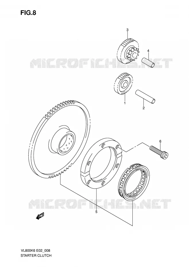 STARTER MOTOR CLUTCH Suzuki MOTO 800 VOLUSIA 2008  VL800UEK8(E2)
