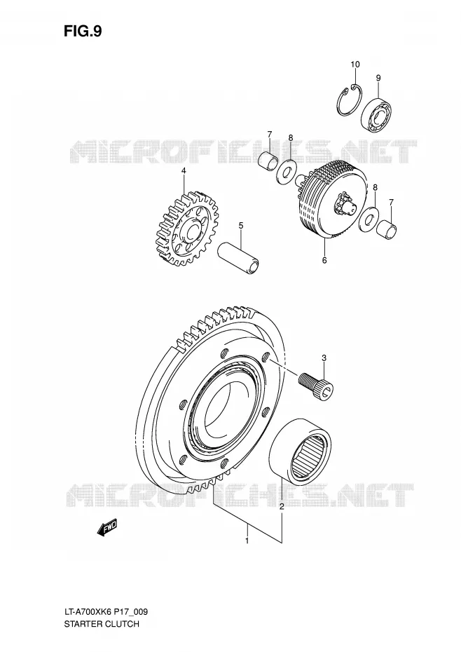 STARTER MOTOR CLUTCH Suzuki QUAD 700 KINGQUAD 2007  LT-A700XK7(P17)